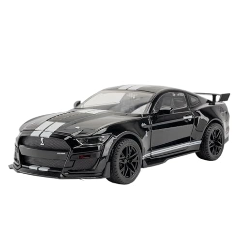WHYMIRRJ Maßstab 1:18 für Ford Mustang GT500 Supercar Legierung Auto Modelle Maßstab Modellbausätze Sammlerstück Metall Fahrzeug Ornamente Vorgefertigte Fahrzeuge Modell (Schwarz) von WHYMIRRJ
