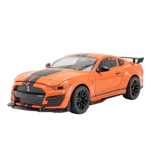WHYMIRRJ Maßstab 1:18 für Ford Mustang GT500 Supersportwagen-Modelle, Modellbausätze, Sammlerstück, Metall, Fahrzeug-Ornamente, vorgefertigte Fahrzeuge, Modell (orange) von WHYMIRRJ