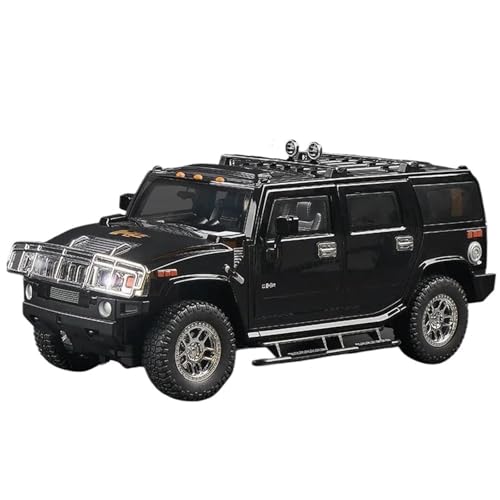 WHYMIRRJ Maßstab 1:18 für Hummer H2 SUV Maßstab Druckguss Legierung Auto Modelle Fahrzeug Modell Display Simulation Sammlung Ornamente Vorgefertigte Fahrzeuge Modell (Schwarz) von WHYMIRRJ