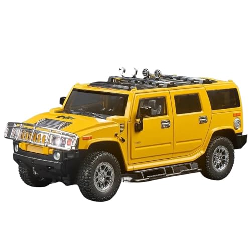 WHYMIRRJ Maßstab 1:18 für Hummer H2 SUV Maßstab Druckguss Legierung Auto Modelle Fahrzeug Modell Display Simulation Sammlung Ornamente vorgefertigte Fahrzeuge Modell (gelb) von WHYMIRRJ