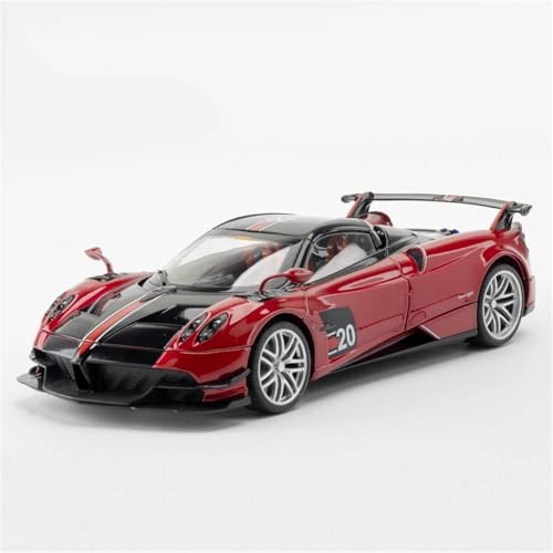 WHYMIRRJ Maßstab 1:18 für Pagani Huayra Roadster BC, Legierung, Auto-Modelle, zu öffnende Türen, Maßstab, Modellbausätze, dekoratives Souvenir, vorgefertigte Fahrzeuge, Modell (rot) von WHYMIRRJ