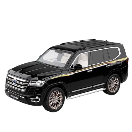 WHYMIRRJ Maßstab 1:18 für Toyota Land Cruiser LC300 Legierung Auto Modelle Sammlerstück Metall Fahrzeug Ornamente Dekorative Souvenirs Vorgefertigte Fahrzeuge Modell (Schwarz) von WHYMIRRJ