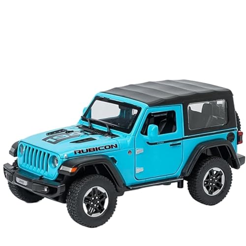 WHYMIRRJ Maßstab 1:20 für Wrangler Automodelle aus Legierung, öffnende Türen, Metallfahrzeug, Simulationssammlung, Ornamente, vorgefertigte Fahrzeuge, Modell (blau) von WHYMIRRJ