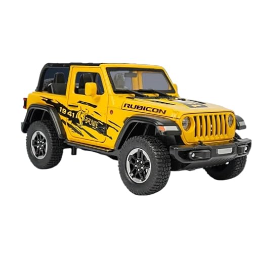 WHYMIRRJ Maßstab 1:20 für Wrangler Automodelle aus Legierung, öffnende Türen, Metallfahrzeug, Simulationssammlung, Ornamente, vorgefertigte Fahrzeuge, Modell (gelb) von WHYMIRRJ