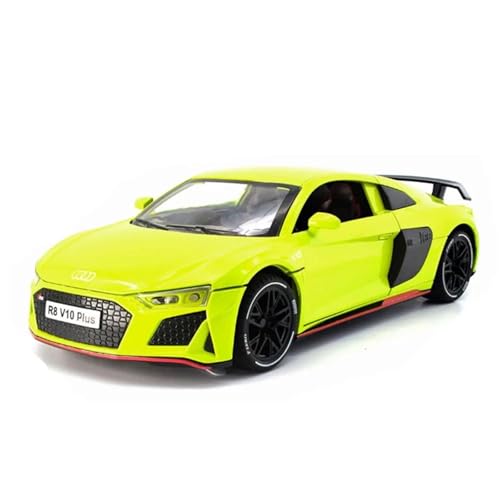 WHYMIRRJ Maßstab 1:24 für Audi R8 V10 PLUS Druckguss-Auto-Modelle, öffnende Türen, Maßstab, Modellbausätze, dekorative Souvenirs, vorgefertigte Fahrzeuge, Modell (gelb) von WHYMIRRJ