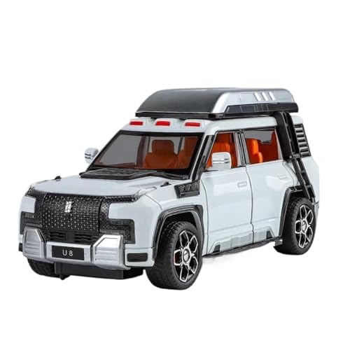 WHYMIRRJ Maßstab 1:24 für BYD Blick auf U8 Maßstab Legierung Auto Modelle Fahrzeug Modell Display Simulation Sammlung Ornamente vorgefertigte Fahrzeuge Modell (weiß) von WHYMIRRJ