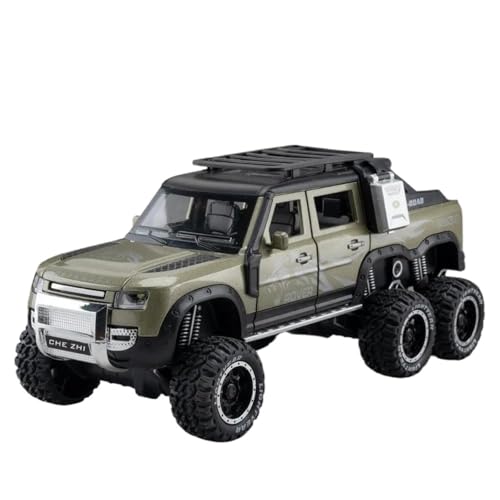 WHYMIRRJ Maßstab 1:24 für Land Rover Defender 6 x 6 Alloy Auto Modelle Sammlerstück Metall Fahrzeug Ornamente Dekorative Souvenirs Vorgefertigte Fahrzeuge Modell (Grün) von WHYMIRRJ