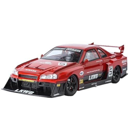 WHYMIRRJ Maßstab 1:24 für Nissan GTR Skyline S15, Legierung, Auto-Modelle, Sammlerstück, Metall, Fahrzeug-Ornamente, dekorative Souvenirs, vorgefertigte Fahrzeuge, Modell (rot) von WHYMIRRJ