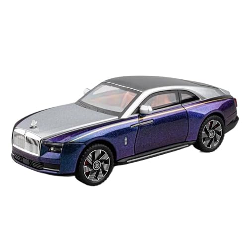WHYMIRRJ Maßstab 1:24 für Rolls Royce Spectre Druckguss-Auto-Modelle, öffnende Türen, Maßstab, Modellbausätze, dekorative Souvenirs, vorgefertigte Fahrzeuge, Modell (lila) von WHYMIRRJ