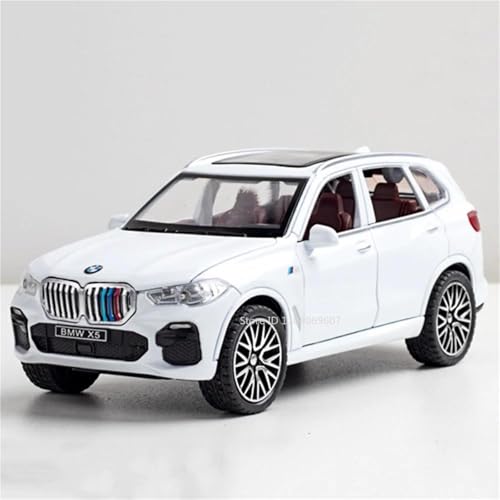 WHYMIRRJ Maßstab 1:32 für BMW X5 Maßstab Druckgusslegierung Automodelle zu öffnende Türen, Metallfahrzeug, Simulationssammlung, Ornamente, vorgefertigte Fahrzeuge, Modell (weiß) von WHYMIRRJ