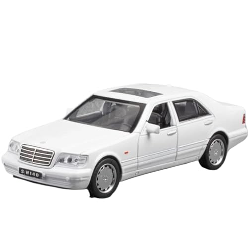WHYMIRRJ Maßstab 1:32 für Benz W140 Maßstab Druckgusslegierung, Auto-Modelle, Sammlerstück, Metall, Fahrzeug-Ornamente, dekorative Souvenirs, vorgefertigte Fahrzeuge, Modell (weiß) von WHYMIRRJ