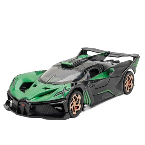 WHYMIRRJ Maßstab 1:32 für Bugatti Bolide Supercar Modelle aus Legierung, offene Türen, realistische Automodelle, dekorative Souvenirs, vorgefertigte Fahrzeuge, Modell (grün) von WHYMIRRJ
