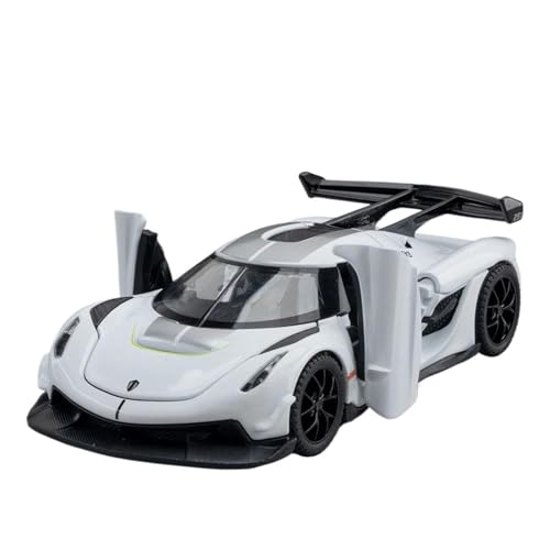 WHYMIRRJ Maßstab 1:32 für Koenigsegg Jesko Supercar-Modelle aus Legierung, offene Türen, realistische Automodelle, dekorative Souvenirs, vorgefertigte Fahrzeuge, Modell (weiß) von WHYMIRRJ