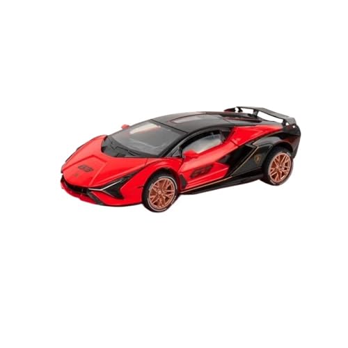 WHYMIRRJ Maßstab 1:32 für Lamborghini Sian Legierung Automodelle zu öffnende Türen, Metallfahrzeug, Simulationssammlung, Ornamente, vorgefertigte Fahrzeuge, Modell (rot) von WHYMIRRJ