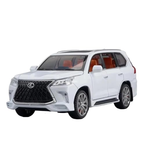 WHYMIRRJ Maßstab 1:32 für Lexus LX570 Druckguss-Auto-Modelle, Maßstab, Fahrzeugmodell, Display, Simulationssammlung, Ornamente, vorgefertigte Fahrzeuge, Modell (weiß) von WHYMIRRJ