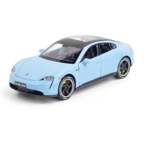WHYMIRRJ Maßstab 1:32 für Porsche Taycan Supercar-Modelle aus Legierung, offene Türen, realistische Automodelle, dekorative Souvenirs, vorgefertigte Fahrzeuge, Modell (blau) von WHYMIRRJ