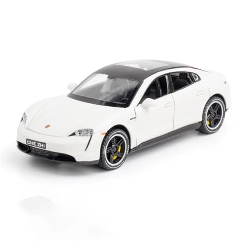 WHYMIRRJ Maßstab 1:32 für Porsche Taycan Supercar-Modelle aus Legierung, offene Türen, realistische Automodelle, dekorative Souvenirs, vorgefertigte Fahrzeuge, Modell (weiß) von WHYMIRRJ