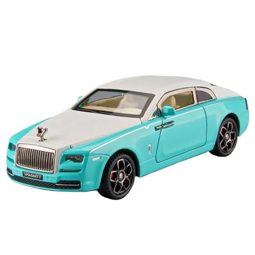 WHYMIRRJ Maßstab 1:32 für Rolls-Royce Wraith Alu-Automodelle, zu öffnende Türen, Metallfahrzeug, Simulationssammlung, Ornamente, vorgefertigte Fahrzeuge, Modell (blau) von WHYMIRRJ