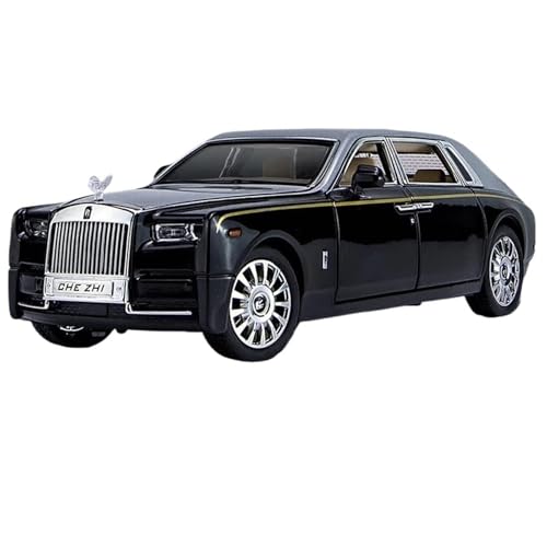 WHYMIRRJ Maßstab Auto Modelle Legierung Auto Im Maßstab 1:24 Für Rolls-Royce Phantom Fahrzeugmodelle Simulation Sammlung Von Fahrzeugschmuck Miniatur Sammler(Black with Silver) von WHYMIRRJ