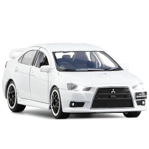 WHYMIRRJ Maßstab Auto Modelle Legierung Auto Modelle Im Maßstab 1:32 Für Mitsubishi Lancer Evo X10 Maßstabsmodell-Kit Realistische Fahrzeugmodell-Ornamente Miniatur Sammler(White) von WHYMIRRJ