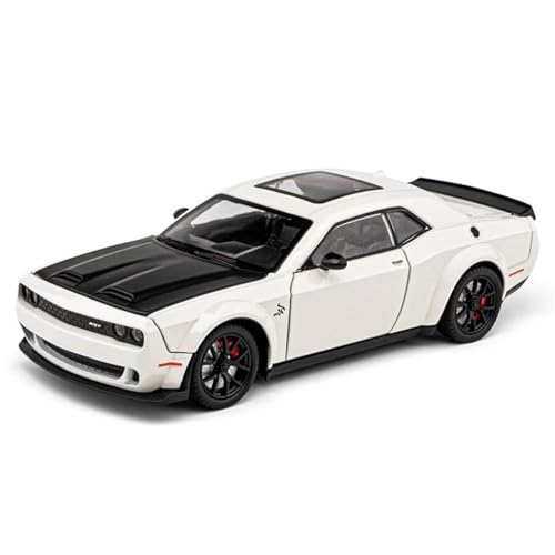 WHYMIRRJ Maßstabsauto Modelle Legierung Auto Dodge Challenger SRT Hellcat im Maßstab 1:24 Maßstabsmodell-Set Kollektion Modelle Realistische Miniatur Sammlerstück (White1) von WHYMIRRJ
