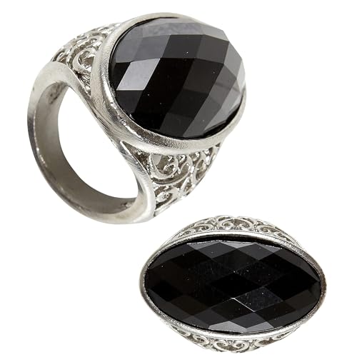 W WIDMANN MILANO Party Fashion 05720 - Gotischer Ring mit schwarzem Stein, Schmuck, Accessoire, Kostümzubehör, Gothic, Mottoparty, Karneval W WIDMANN MILANO Party Fashion 05720 - Gotischer Ring mit schwarzem Stein, Schmuck, Accessoire, Kostümzubehör, Gothic, Mottoparty, Karneval von WIDMANN MILANO PARTY FASHION