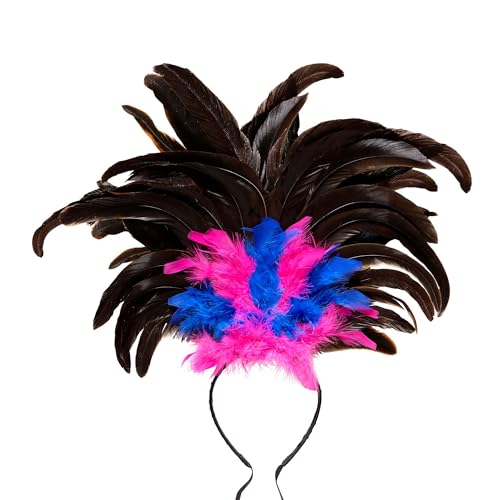 W WIDMANN MILANO Party Fashion 66015 - Federhaarreif Copacabana, Pink/Blau, Brazil, Samba, Kopfschmuck, Accessoire, Mottoparty, Karneval von W WIDMANN MILANO Party Fashion