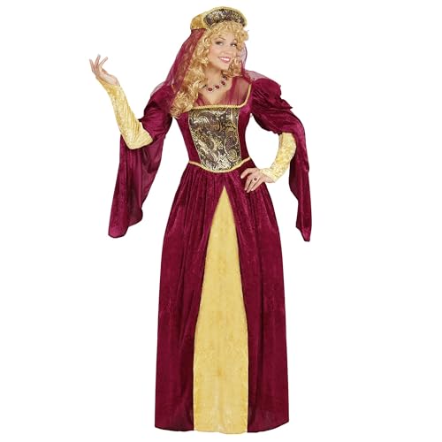 W WIDMANN MILANO Party Fashion - Kostüm Royal Queen, Kleid, Kopfbedeckung, Burgfräulein, Königin, Mittelalter von WIDMANN MILANO PARTY FASHION