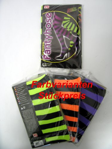 WIDMANN 4770W, Strumpfhose orange neon gestreift, Einheitsgröße WIDMANN 4770W, Strumpfhose orange neon gestreift, Einheitsgröße von WIDMANN