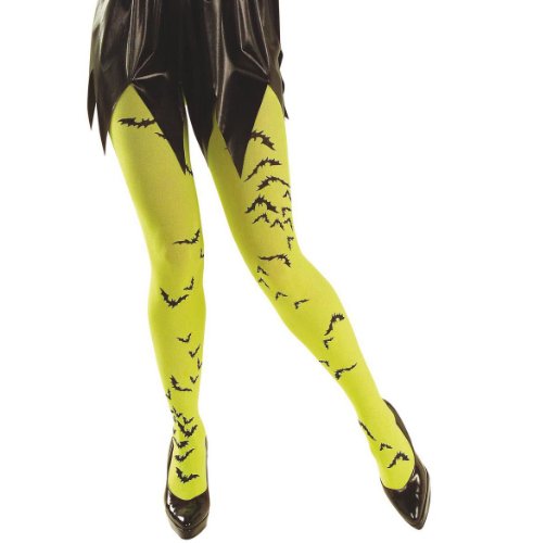 WIDMANN 4788N, Strumpfhose grün neon mit Fledermäusen, Halloween, Einheitsgröße Damen bis ca. Gr. 42 WIDMANN 4788N, Strumpfhose grün neon mit Fledermäusen, Halloween, Einheitsgröße Damen bis ca. Gr. 42 von WIDMANN