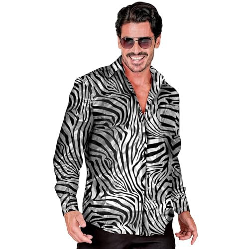 WIDMANN MILANO PARTY FASHION - Party Fashion Hemd, Zebra Muster, Animal Print, Tierkostüm, Showmen, 80er Jahre, Disco Fever von WIDMANN MILANO PARTY FASHION