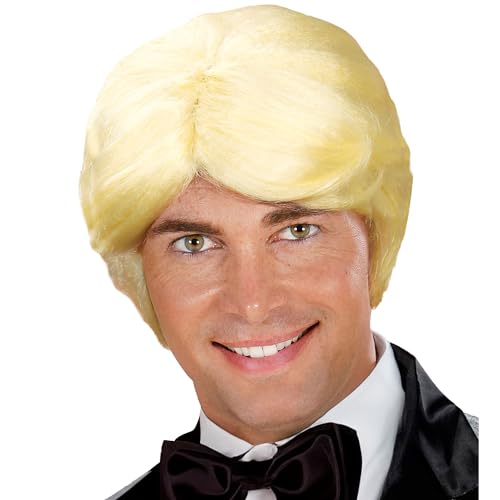 Widmann 6145C - Perücke Claude Francois, blond, Kunsthaarperücke, Disco, Mottoparty, Karneval von WIDMANN