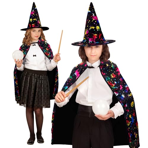 W WIDMANN MILANO Party Fashion - Kinderkostüm Zauberer, Umhang, 70 cm, mit Hut, Magier, Hexe, Karneval von W WIDMANN MILANO Party Fashion