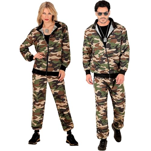Widmann - Kostüm Trainingsanzug, camouflage, Bundeswehr, Militär, Army, Soldat, 80er Jahre Outfit, Jogginganzug, Bad Taste Outfit von WIDMANN MILANO PARTY FASHION
