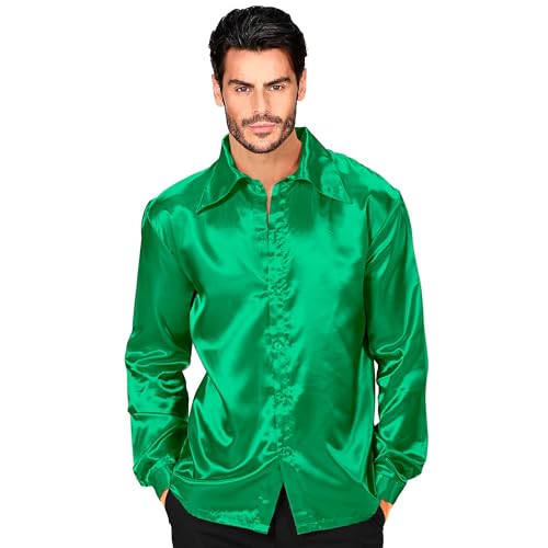 W WIDMANN MILANO Party Fashion - Satin Hemd für Herren, 70er Jahre Disco Fever, Retro Style, Schlagermove, Party Shirt W WIDMANN MILANO Party Fashion - Satin Hemd für Herren, 70er Jahre Disco Fever, Retro Style, Schlagermove, Party Shirt von W WIDMANN MILANO Party Fashion