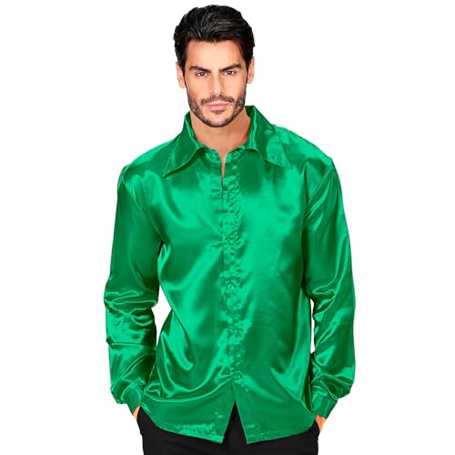 Widmann - Satin Hemd für Herren, 70er Jahre Disco Fever, Retro Style, Schlagermove, Party Shirt von WIDMANN MILANO PARTY FASHION