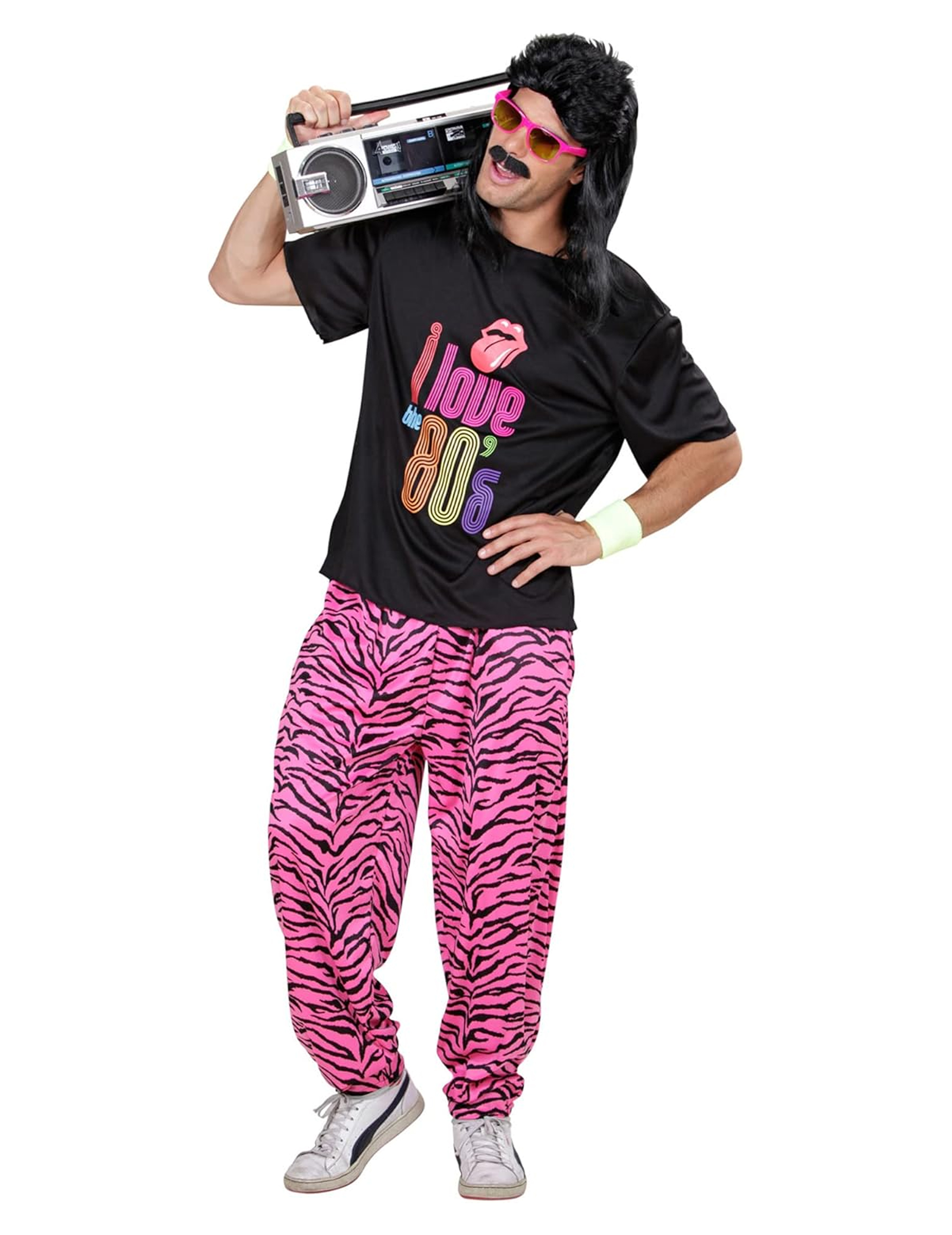 80er Jahre Kostüm Disco schwarz-pink 80er Jahre Kostüm Disco schwarz-pink von WIDMANN