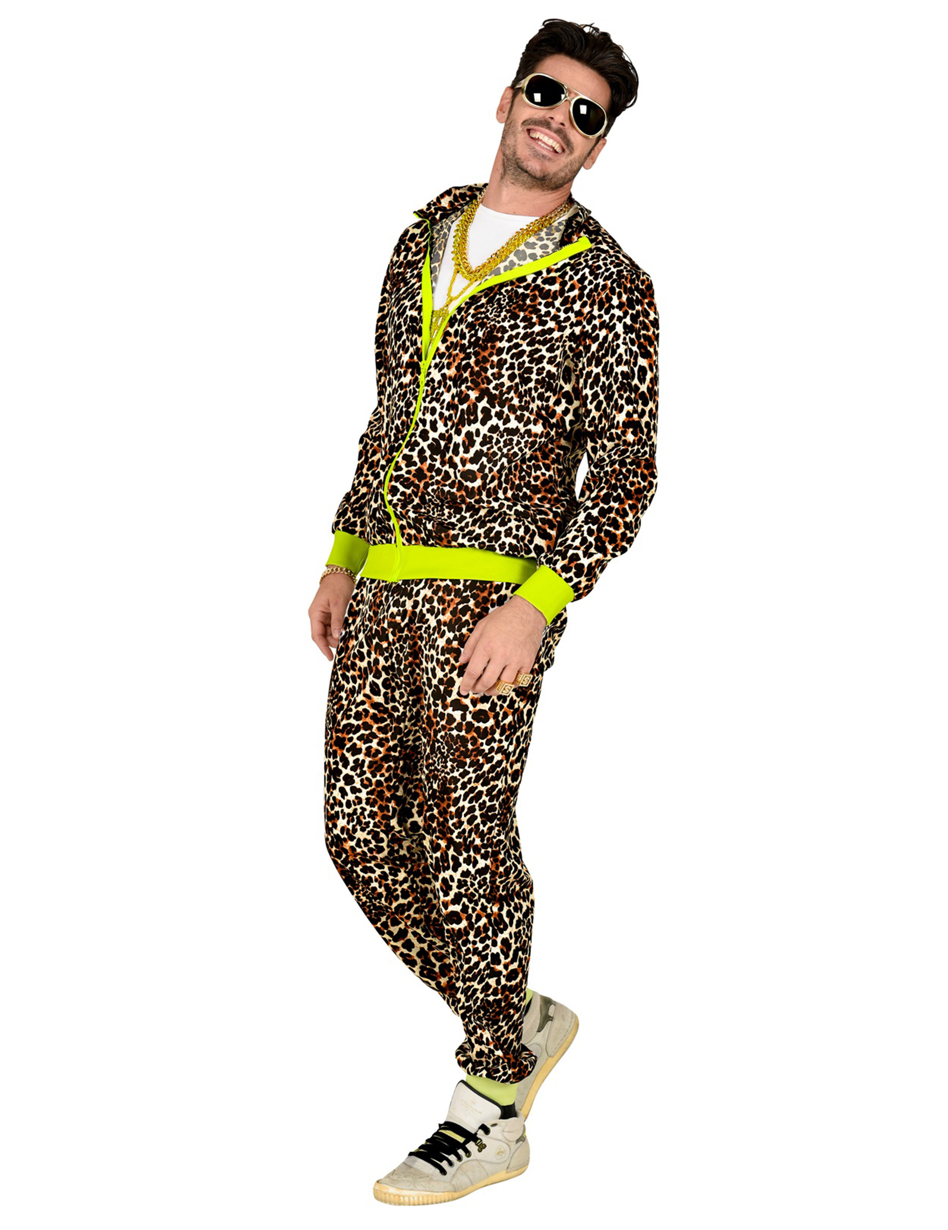 80er Jahre Leoparden-Jogginganzug für Erwachsene Bad Taste braun-gelb 80er Jahre Leoparden-Jogginganzug für Erwachsene Bad Taste braun-gelb von WIDMANN