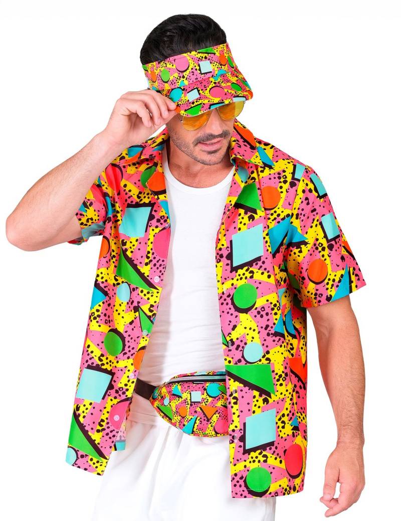 90er Jahre Buntes Hemd für Erwachsene von WIDMANN