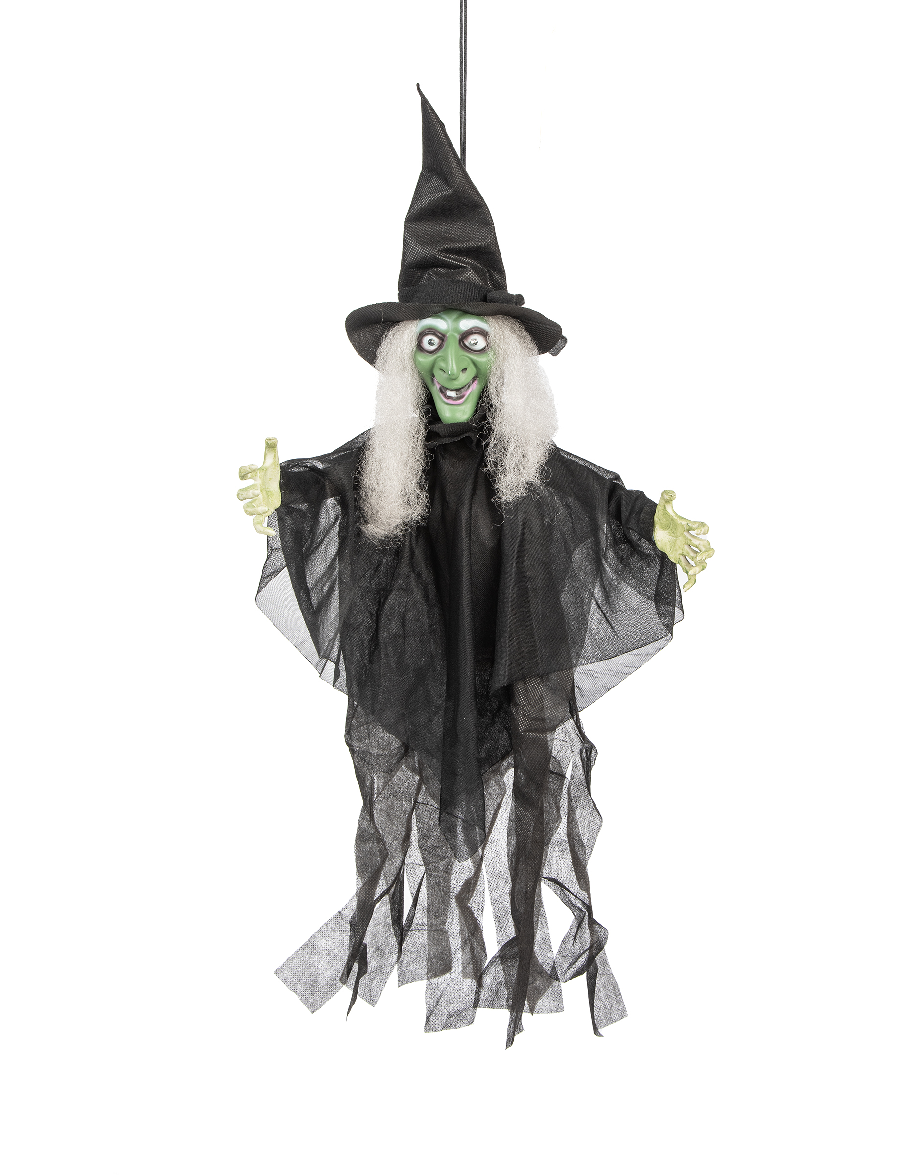 Animierte Hexe mit Leuchtaugen und Sound Halloween Deko schwarz-grün 60cm Animierte Hexe mit Leuchtaugen und Sound Halloween Deko schwarz-grün 60cm von WIDMANN