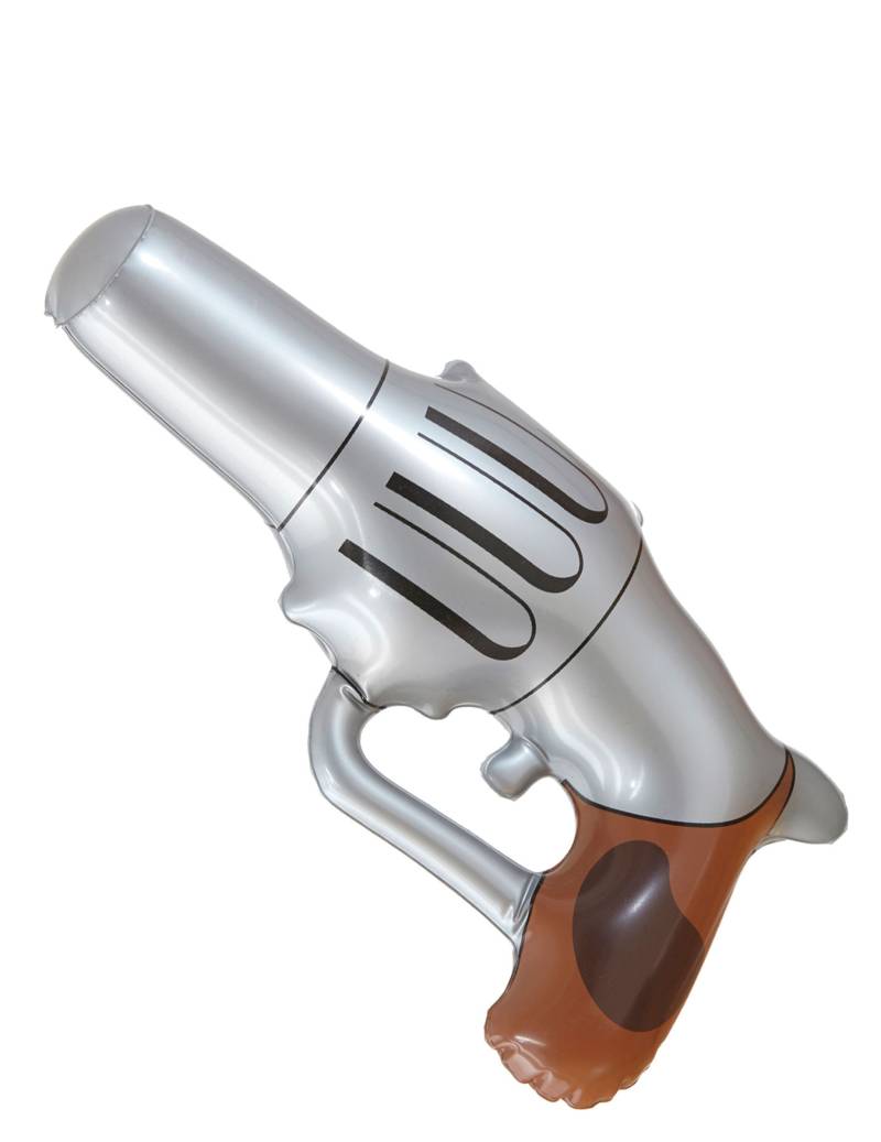 Aufblasbarer Cowboy Revolver grau-braun 29cm von WIDMANN