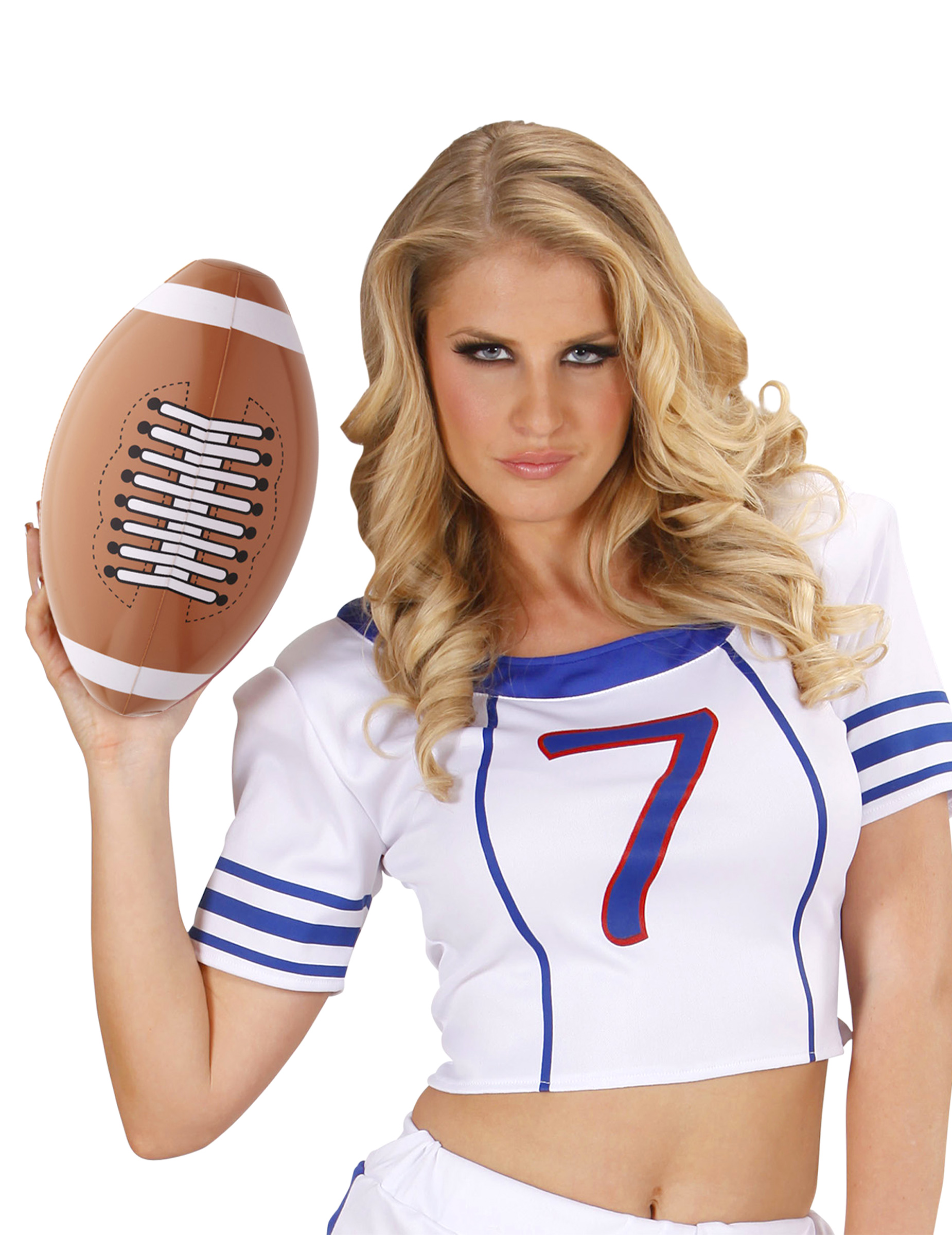 Aufblasbarer Football braun-weiss 36cm Aufblasbarer Football braun-weiss 36cm von WIDMANN