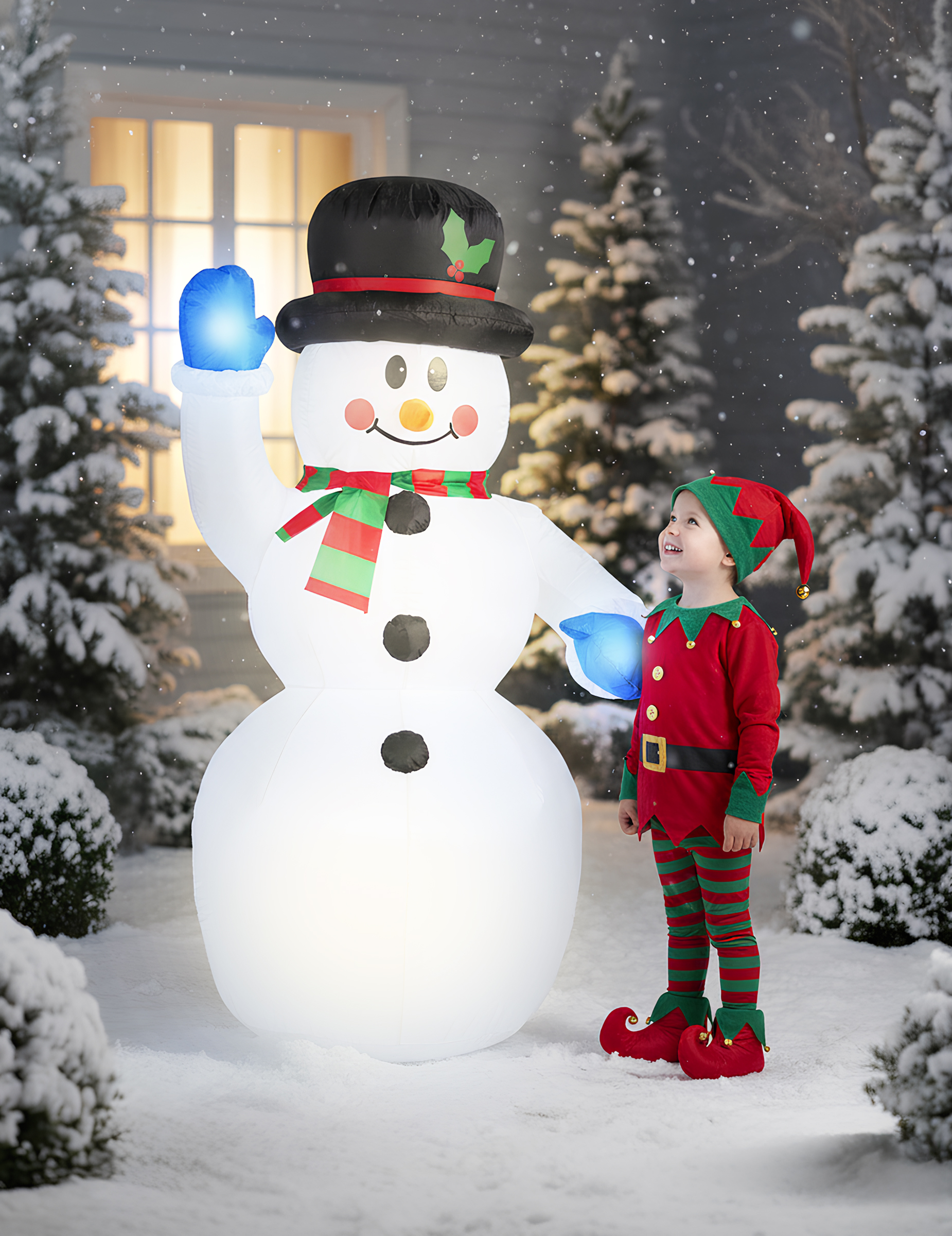 Aufblasbarer Schneemann Beleuchtet 150 cm von WIDMANN