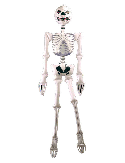 Aufblasbares Skelett Halloween-Deko weiss-schwarz 183x46cm von WIDMANN