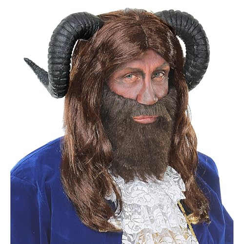 "BEAST WIG WITH HORNS" in box - von WIDMANN