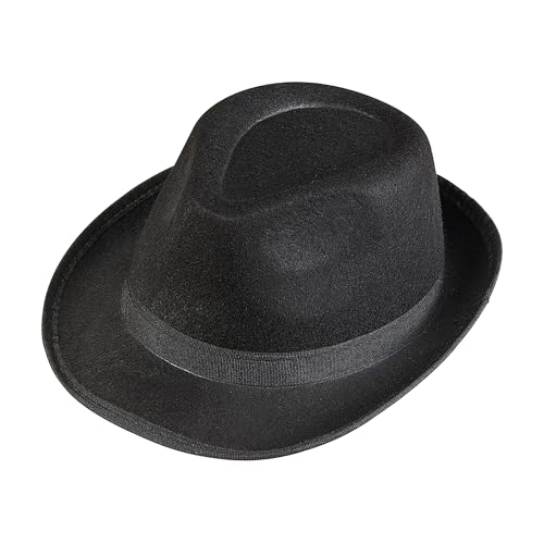 W WIDMANN MILANO Party Fashion 8677M - Hut Fedora, aus Filz, Gangster, Maffia Boss, Charleston, 20er Jahre, Motto-Party, Karneval, Schwarz / Weiß von WIDMANN MILANO PARTY FASHION