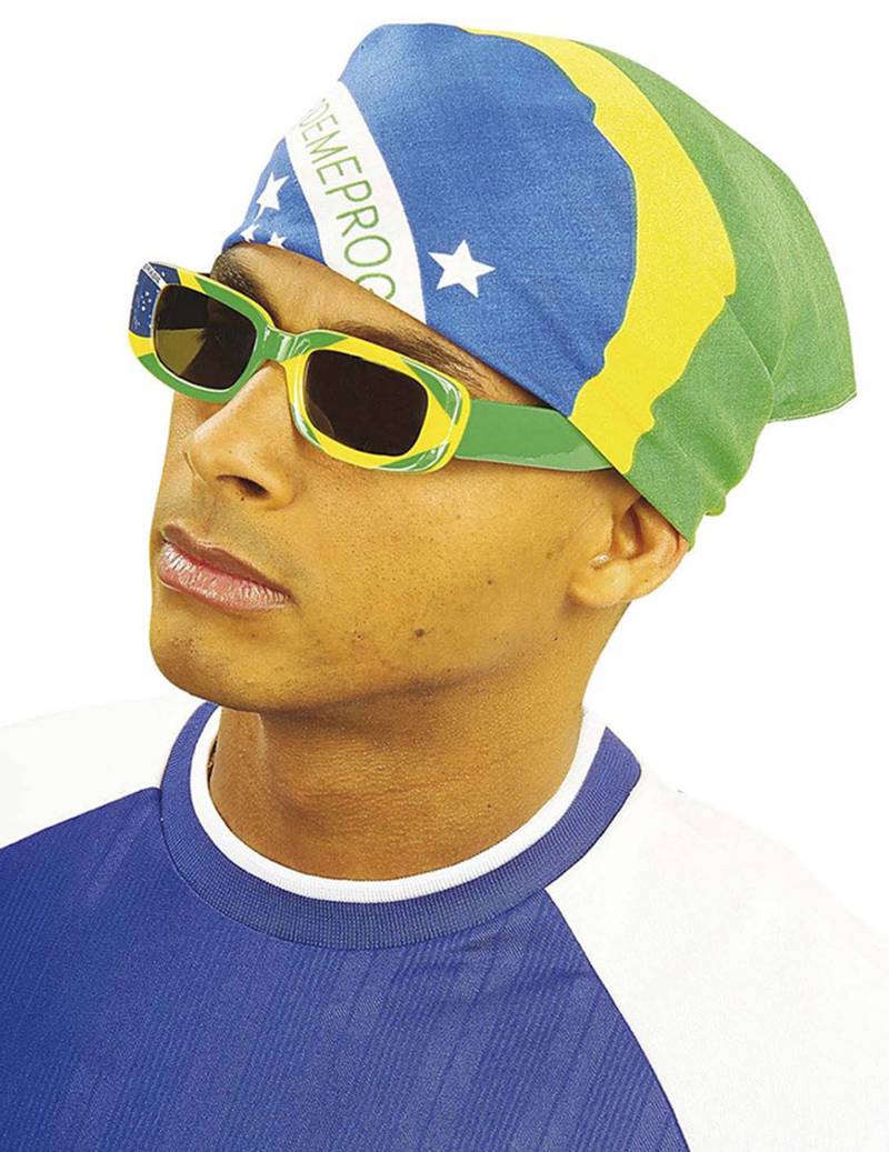Bandana Kopftuch Brasilien-Flagge bunt 45x45cm von WIDMANN
