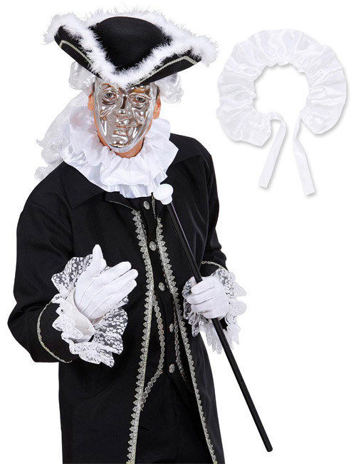Barock Satin-Rüschen-Kragen weiss Barock Satin-Rüschen-Kragen weiss von WIDMANN