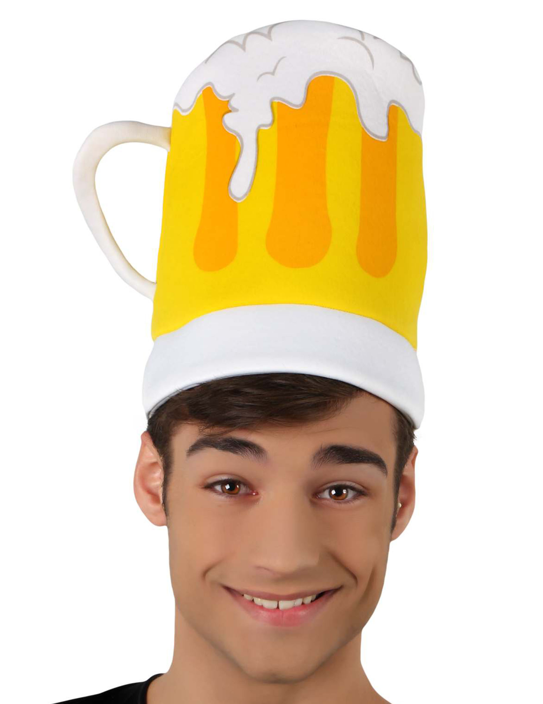 Bierhut Kostüm-Accessoire für Erwachsene gelb-weiss Bierhut Kostüm-Accessoire für Erwachsene gelb-weiss von WIDMANN
