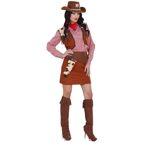 "COWGIRL" (shirt, vest, skirt, belt with holster, boot covers, bandana) - (L) von WIDMANN